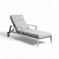 ligbed van aluminium met verstelbare rugleuning in lichtgrijs 200 x 75 x 30cm