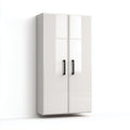 Wandkast met drie schuifdeuren van grijs MDF en eikenhout 60 x 20 x 40cm