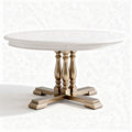 Ronde eettafel van hout met gouden voet 120 x 120 x 75cm