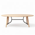 Eikenhouten salontafel met zwarte metalen onderstel 100 x 60 x 40cm
