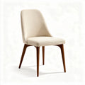 Beige eetkamerstoel met houten poten en comfortabele bekleding 45 x 45 x 85cm